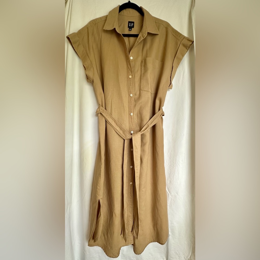 Gap Linen Tie-Waist Dress ~ Large Tall